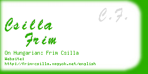 csilla frim business card
